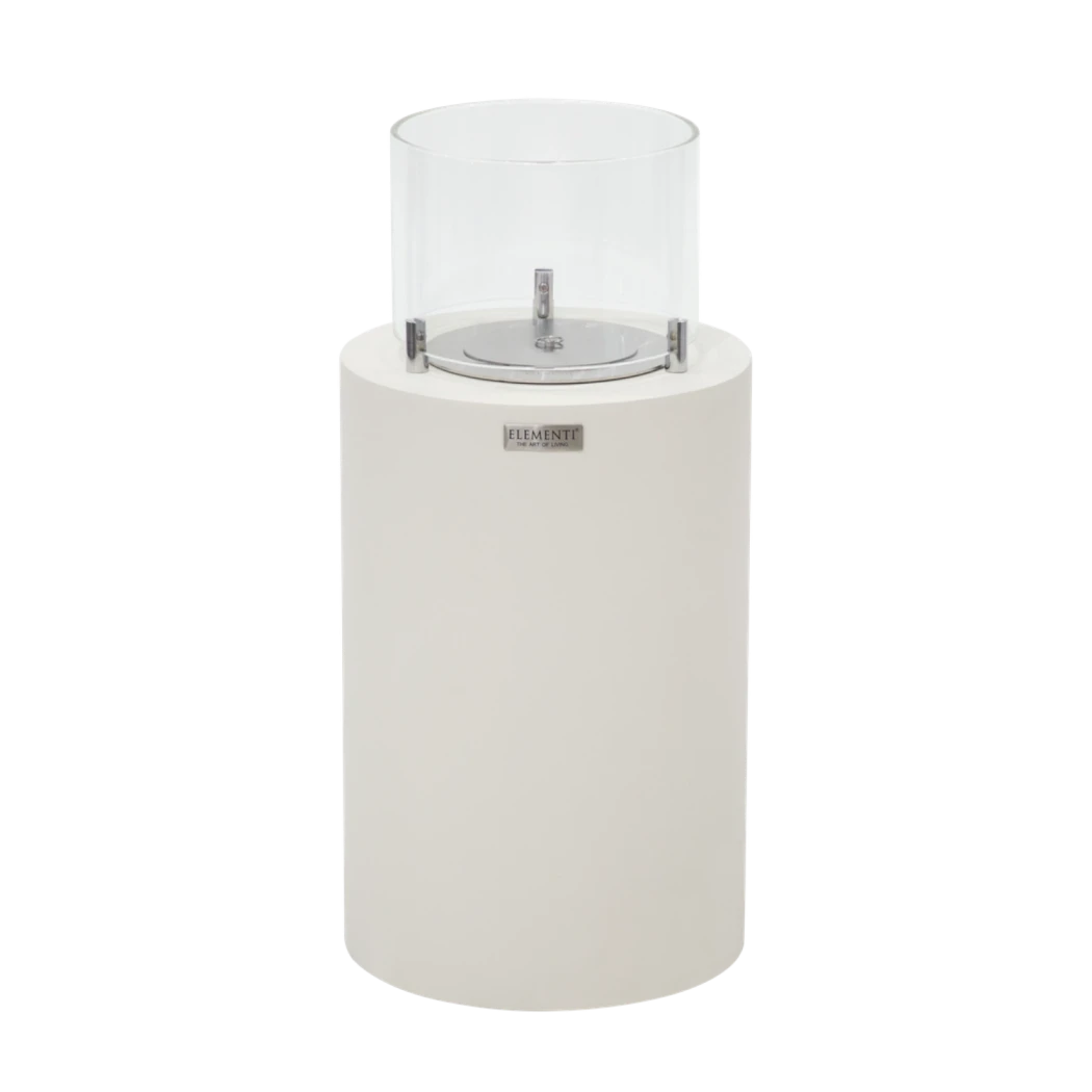 BOSTON biopejs – Cream White søjle med glas og 5,5 kW varmeeffekt