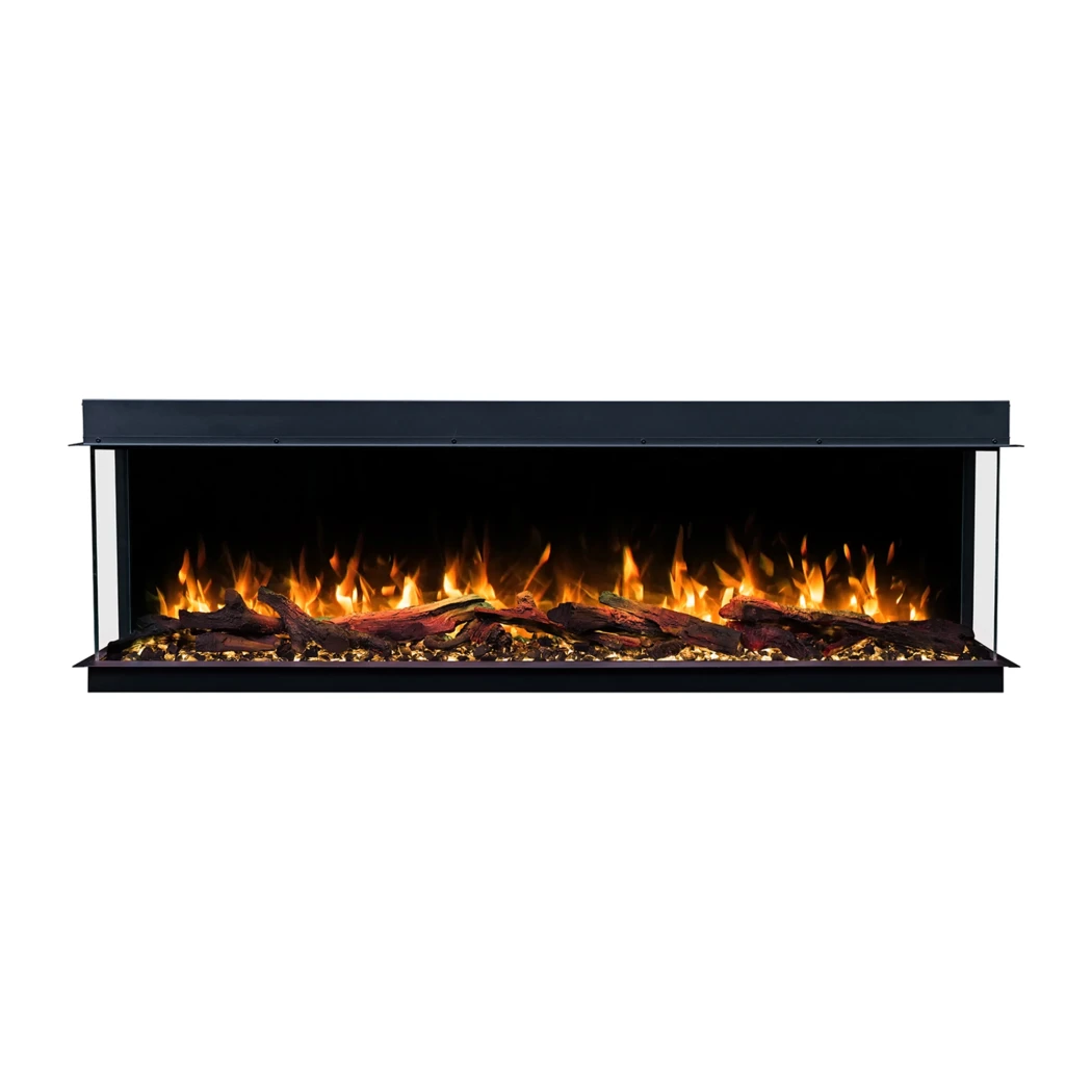 Solis 180 - 3-sidet indbygningselpejs | Emotion Flame | Biopejs-Shop.dk | 3-sidet indbygningselpejs | Sort