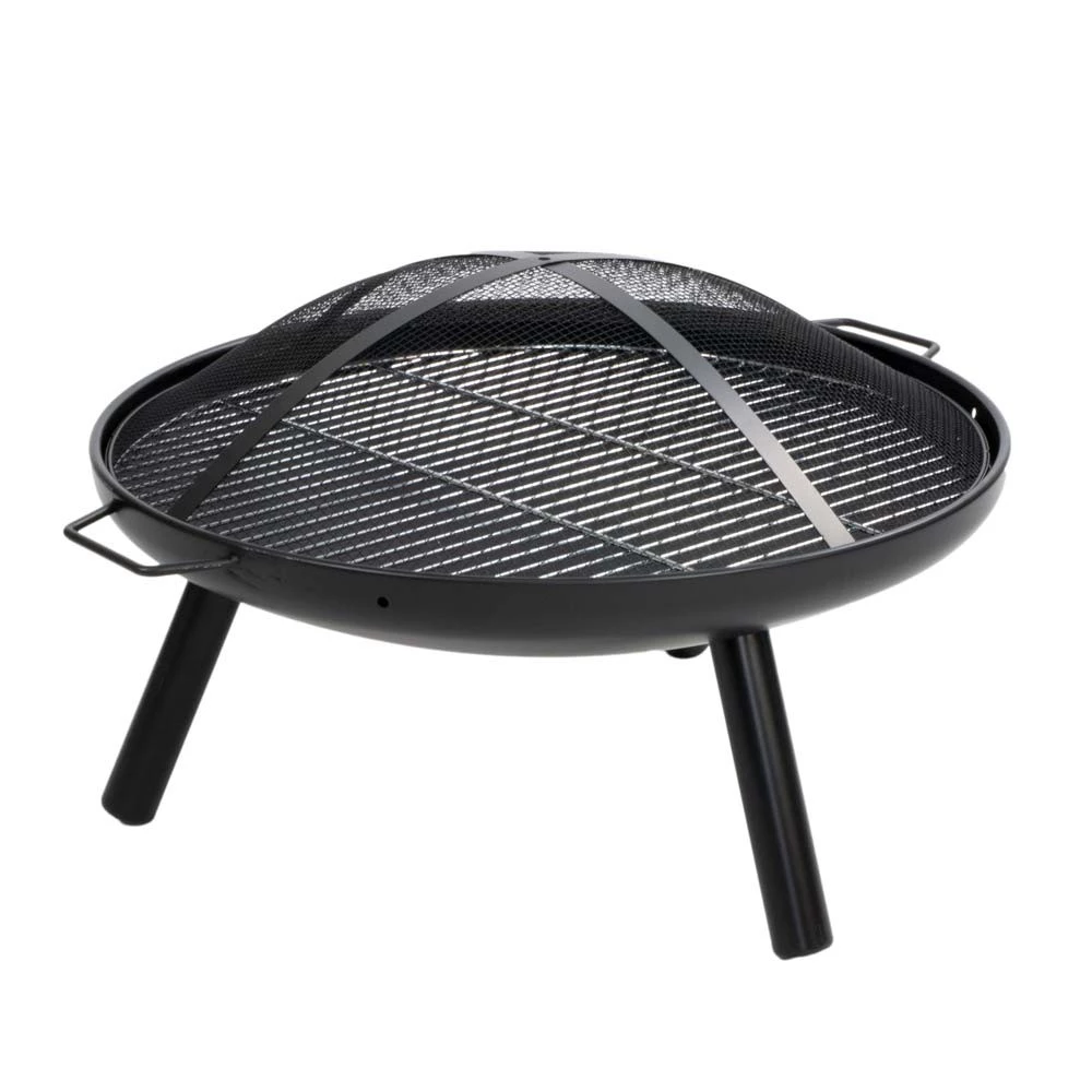 Dubai bålfad med grillrist og netlåg | | Biopejs-Shop.dk | Udendørs bålfad | Sort