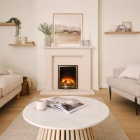 Sway Classic Elektrisk Pejs med Frontpanel i Messing &ndash; Indbygget Elektrisk Pejs