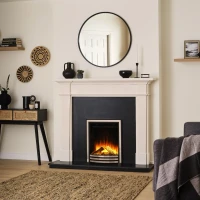 Sway Classic Elektrisk Pejs med Sort/Krom Frontpanel &ndash; Indbygget Elektrisk Pejs