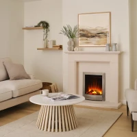 Sway Elegance Elektrisk Pejs med Krom og Nikkelforplade &ndash; Indbygget Elektrisk Pejs