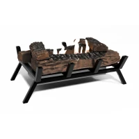 Grate M - 40 cm bred fritst&aring;ende biopejs indsats med keramisk dekorationstr&aelig;